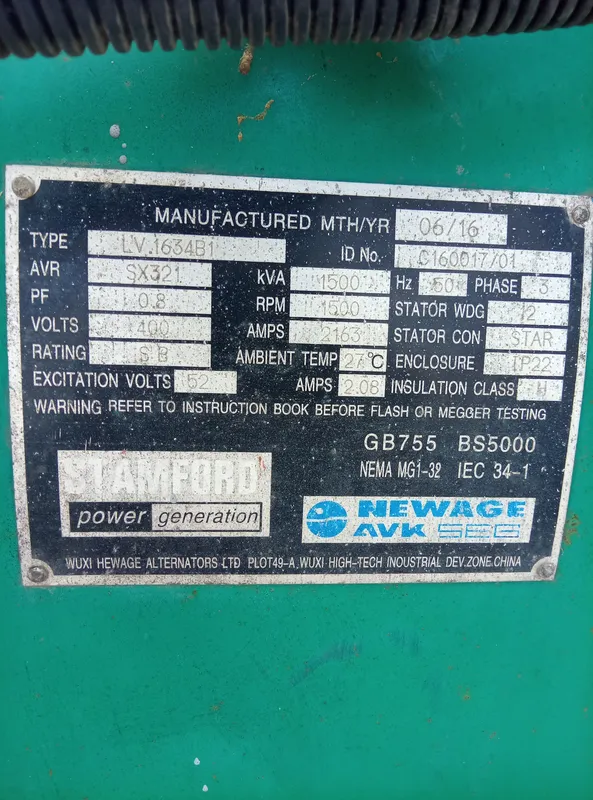 Used Cummins 1250 kVA Diesel Generator - photograph 03
