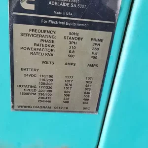 Used Cummins 387.5 kVA Diesel Generator - photograph 01